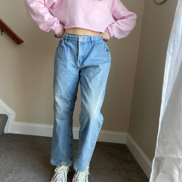 vintage y2k light wash Riders jeans, petite 12 (fits like a 30/31 S) - Picture 7 of 11